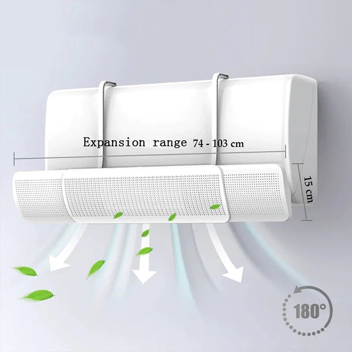 103 CM Adjustable Hanging Split AC Vent Windshield For Home ; Office dimensions