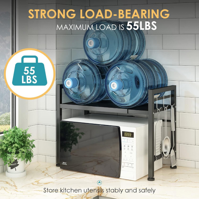 1 Tier Expandable Microwave Oven Rack strong and solid Capacity strong load bearing capacity