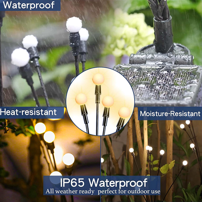 2 Pcs Solar Waterproof Outdoor LED Firefly Garden Decor Light outdoor
heat resistant