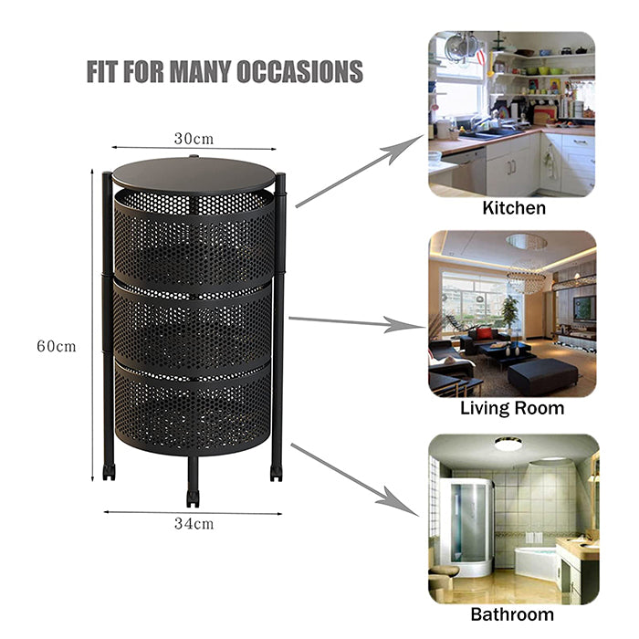 4 Tier Kitchen Storage Rotatable Rack fit for many occasions