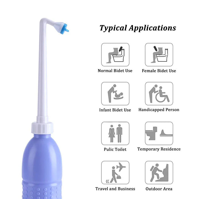 650ml Handheld Washing  Portable Travel Bidet or Portable Shattaf or portable bidet or travel shattafapplications