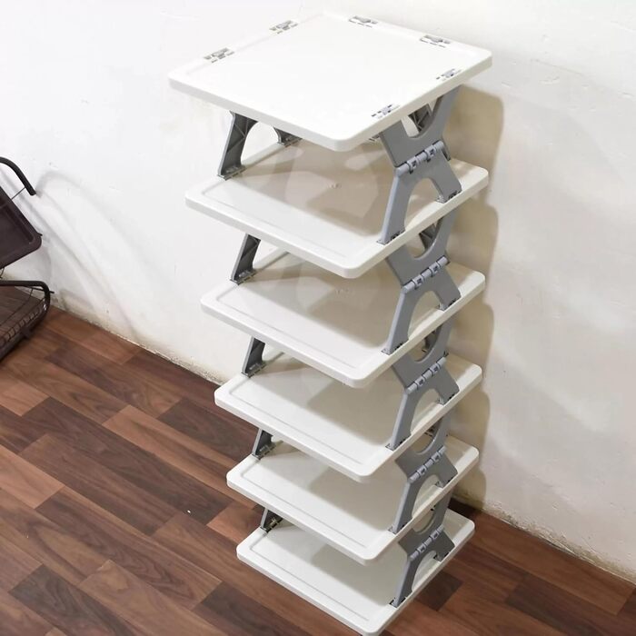 6 Layer Foldable Shoe Rack, Portable & Durable - Folding Shoe Rack, Space-Saving Spacious layer