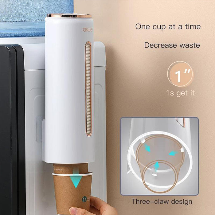 Automatic Cup Dispenser Holder Wall Mounted Disposable Cup Storage one time at a cup