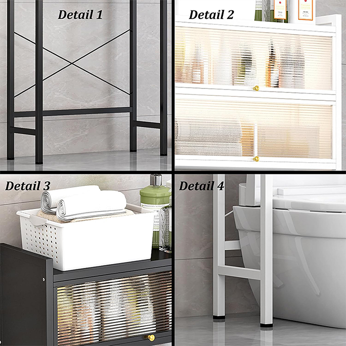 Bathroom Organizer Shelves Space Saver Over Toilet, Toilet Rack Shelf High load bearing