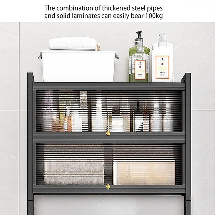 Bathroom Organizer Shelves Space Saver Over Toilet, Toilet Rack Shelf thickened steel pipes