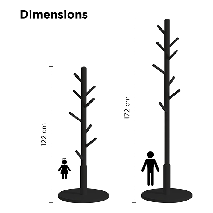 Coat Rack Free Standing, Wooden Hall Tree Coat Hat Tree Coat Hanger Holder dimensions