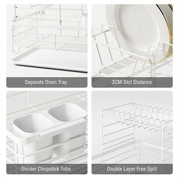 Dish Drying Rack, Countertop Dish Storage Holder, Dish Organizer For Kitchen double layer