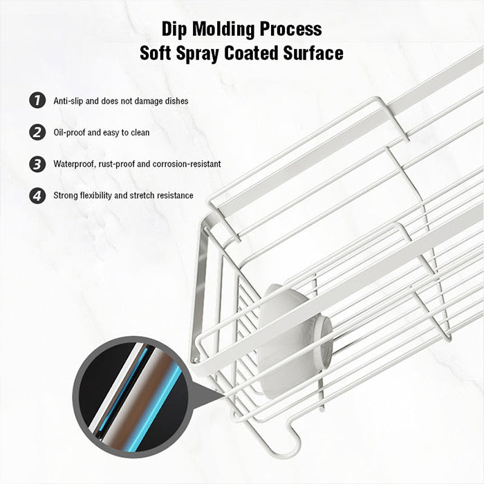 Dish Drying Rack, Countertop Dish Storage Holder, Dish Organizer For Kitchen soft spray coated surface