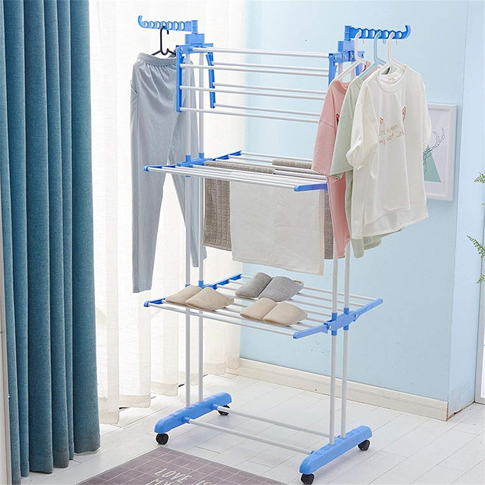 Folding Double Supported 3 Layer Cloth Drying Stand Laundry Dryer 3 layer structure