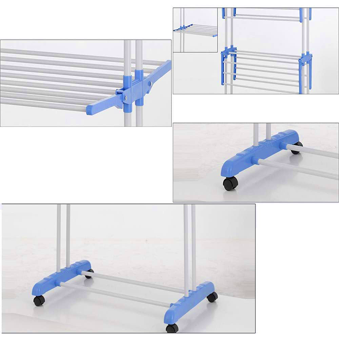 Folding Double Supported 3 Layer Cloth Drying Stand Laundry Dryer Durable