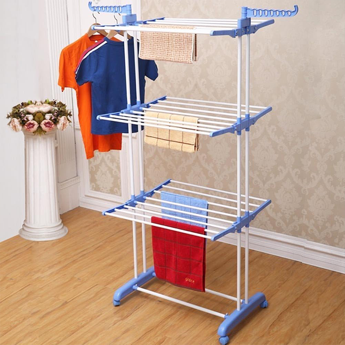 Folding Double Supported 3 Layer Cloth Drying Stand Laundry Dryer strong
