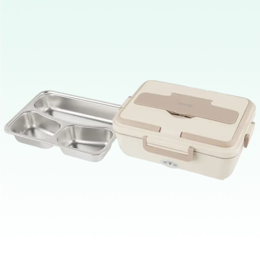 GLB-05 Electric Lunchbox heats food to 50°C in 10-15 minutes, offering 850 ml capacity