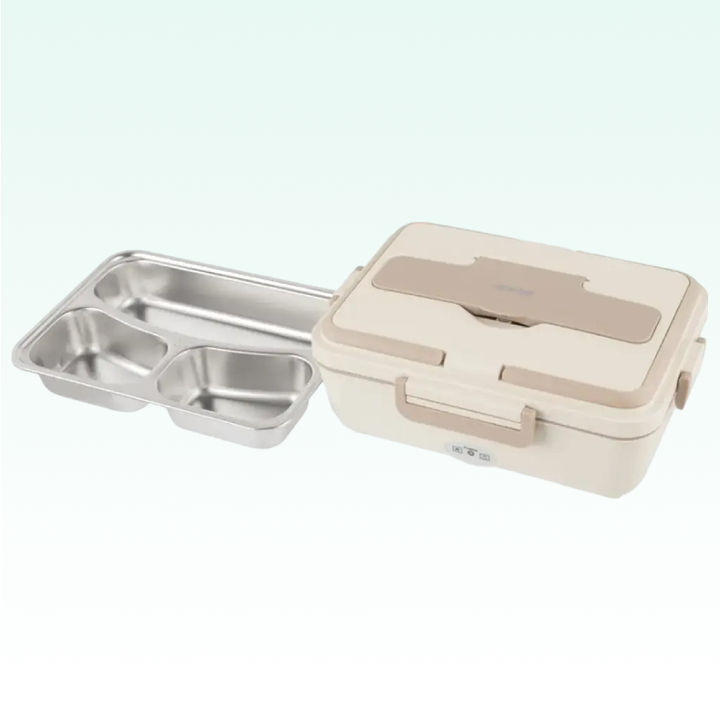 GLB-05 Electric Lunchbox heats food to 50°C in 10-15 minutes, offering 850 ml capacity