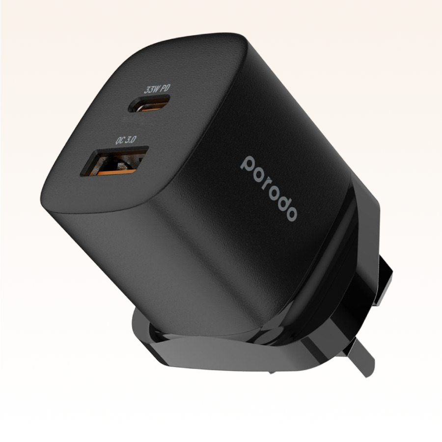 Porodo 33W PD GaN Quick Charger powers up to 60% in just 35 mins