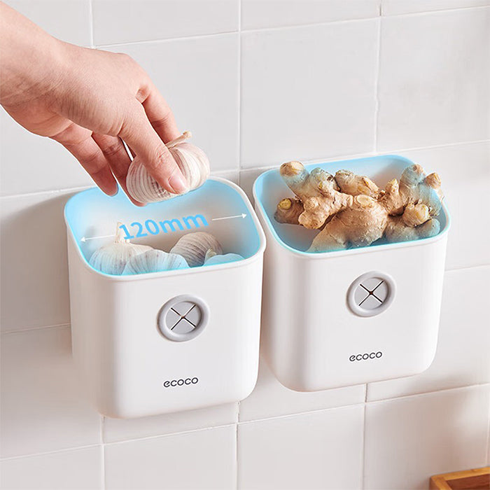 Hanging Basket Garlic Keeper, Spice Space Saving Wall Mount Organizer easy storage