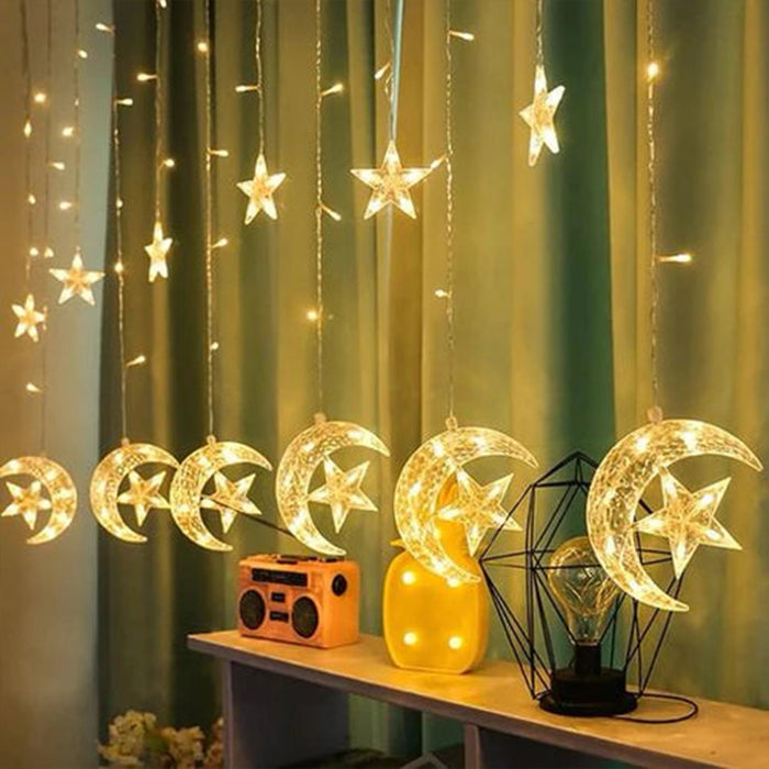 LED Star and Moon String Ramadan Decorative Lights - 3.5M