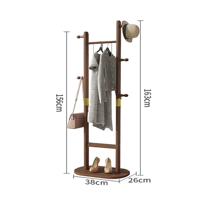 Modern Wooden Coat Stand, Simple Solid Wood Hanger For Bedrooms, Stylish Coat Rack dimensions