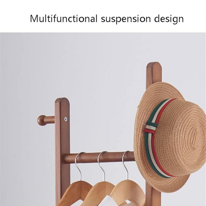 Modern Wooden Coat Stand, Simple Solid Wood Hanger For Bedrooms, Stylish Coat Rack suspension design