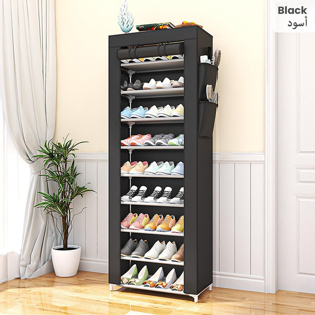 Multi-Layer Minimalist Multi-function Shoe Rack, Shoe Storage Organizer Shelf Black