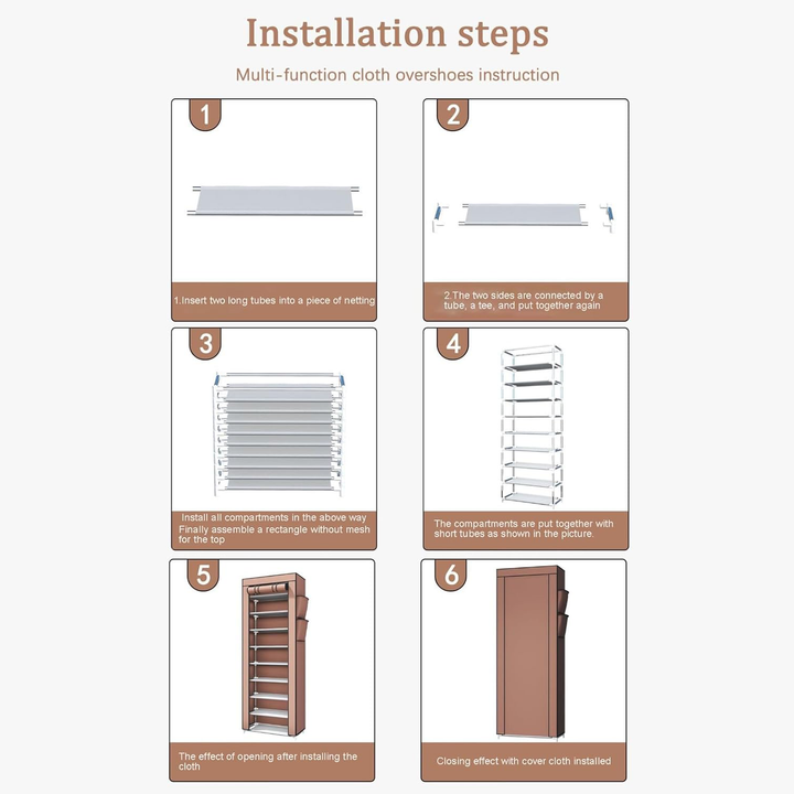 Multi-Layer Minimalist Multi-function Shoe Rack, Shoe Storage Organizer Shelf installation steps