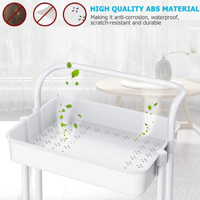 Multi Functional Versatile Rust Free Storage Trolley Cart With Handle For Home Office Use With Wheels sturdy design