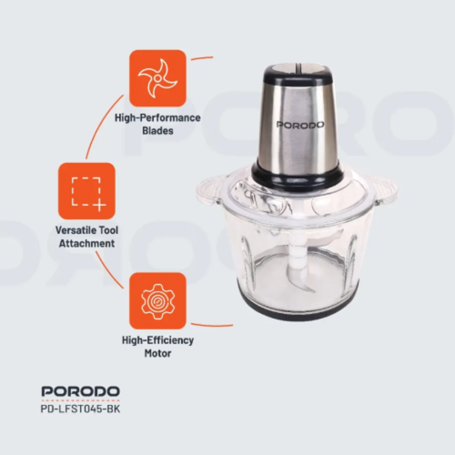Porodo Lifestyle Meat and Vegetable Electric Food Chopper Durable