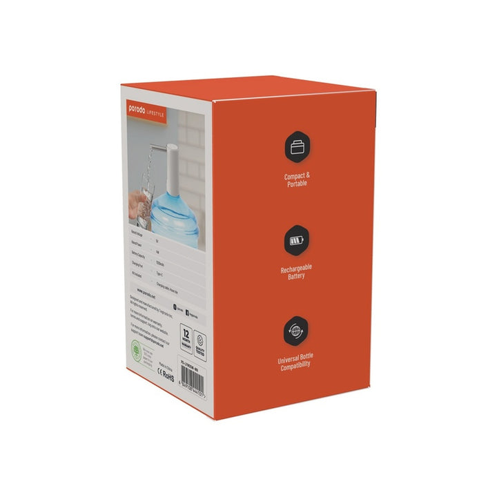 Porodo Lifestyle Portable Water Pump Digital Display And Touch Control Foldable Design