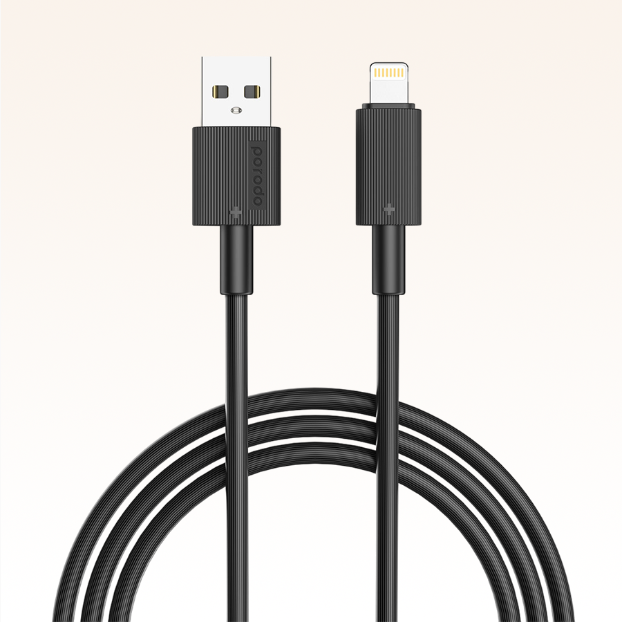 Porodo USB-A to USB-C Cable offers fast charging, 480Mbps transfer speed, and a durable Black