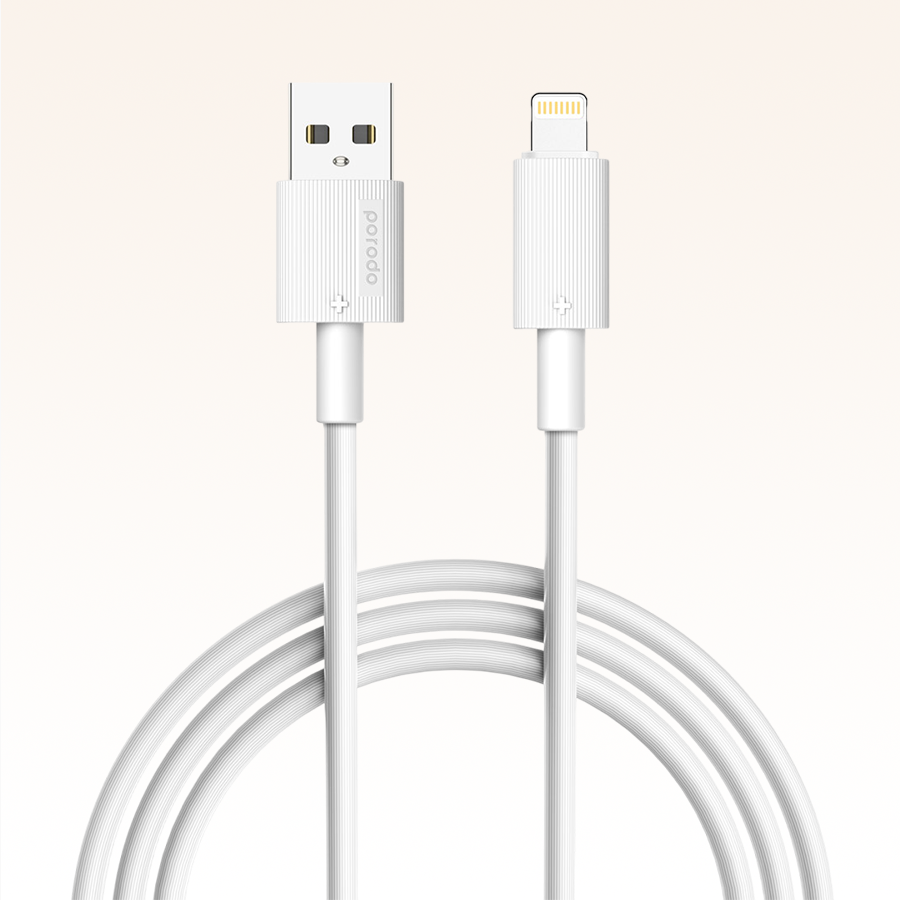 Porodo USB-A to USB-C Cable offers fast charging, 480Mbps transfer speed, and a durable White
