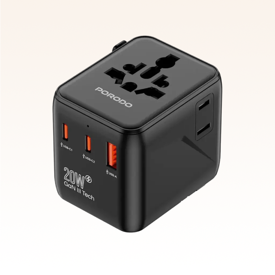Porodo Universal Travel GaN Quick Charger - Black