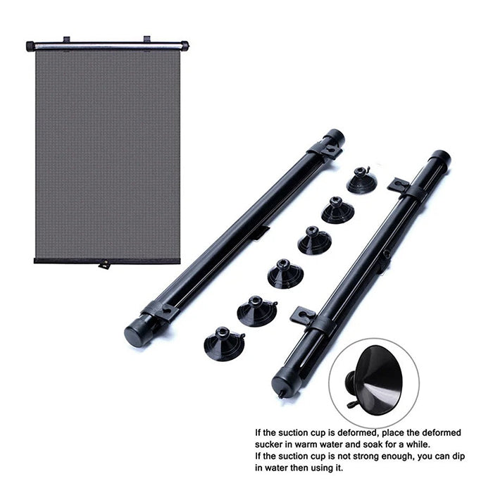 Retractable Car Sun Shades - UV Protection Roller Blinds for Car Windows, Privacy Curtain, and Heat Shield all parts