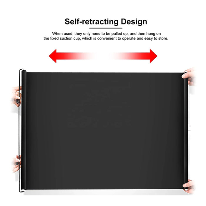 Retractable Car Sun Shades - UV Protection Roller Blinds for Car Windows, Privacy Curtain, and Heat Shield self retracting design