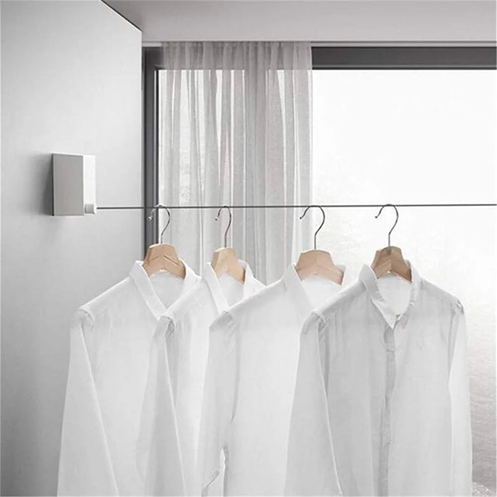 Space Saving Retractable Indoor Clothes Wall Hanger Homesouq