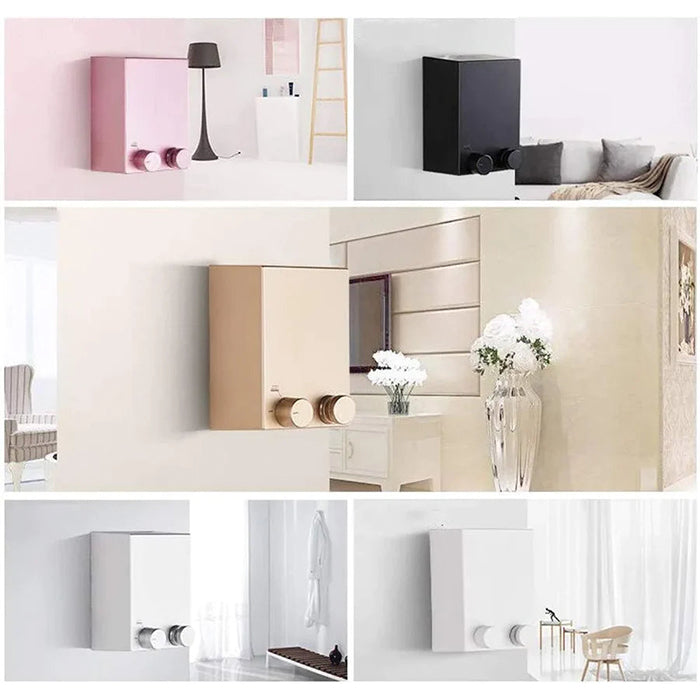 Retractable Clothesline, Wall Mounted ABS case+Aluminium Dryer with Adjustable Stainless Steel Rope String Hotel Style Heavy Duty different types