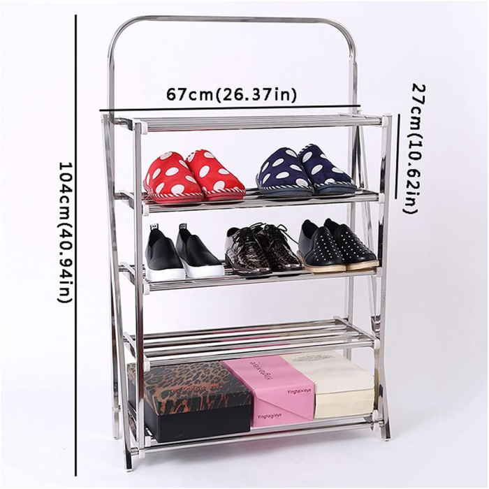 Shoe Rack Multifunctional Shoe Storage Rack Stainless Steel 5-Layer Shoe Rack dimensions
