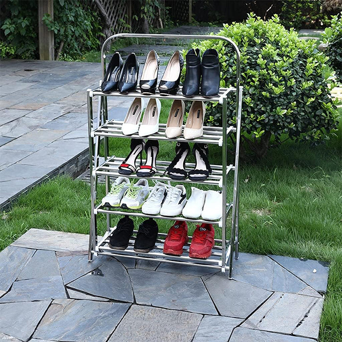 Shoe Rack Multifunctional Shoe Storage Rack Stainless Steel 5-Layer Shoe Rack durable