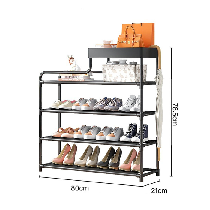 Shoe Rack Organizer Shoe Storage Rack Metal Shoe Organizer 5 Tier Narrow Freestanding Shoe Rack Wider and Longer Design dimensions