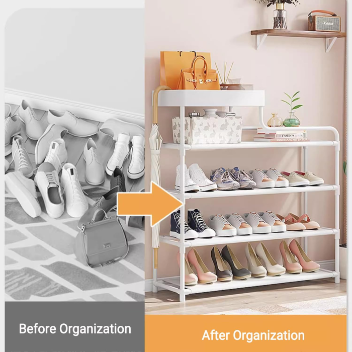 Shoe Rack Organizer Shoe Storage Rack Metal Shoe Organizer 5 Tier Narrow Freestanding Shoe Rack transition