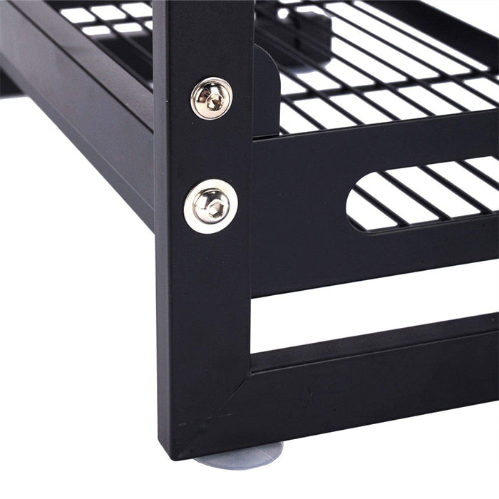 Stainless Steel Spice Rack, Kitchen Storage Countertop Organizer, Storage Basket with Cutlery Holder side part