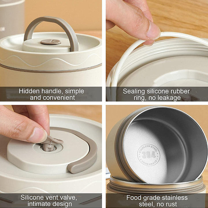 Stainless Steel Thermal Vacuum Insulated Lunch Box Set convenient