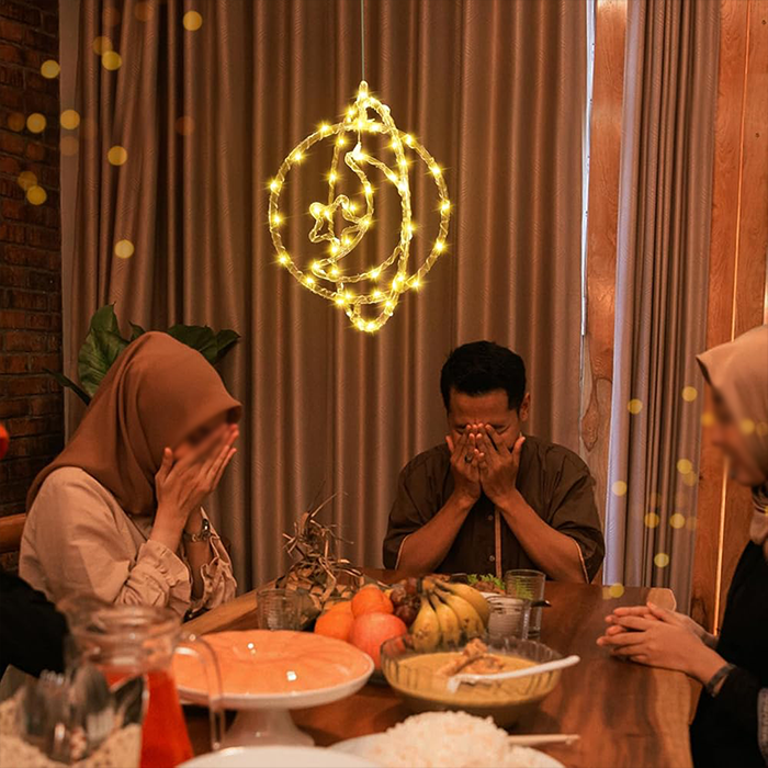 Star Moon Ramadan Window Lights- Eid Ramadan Decoration Lights for Indoor Outdoor magical illumination