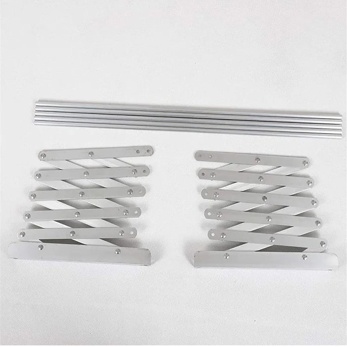 Wall Mounted Clothes Drying Rack, 5 Bar Stainless Steel Accordion Retractable Silver Drying Hanging Towels foldable