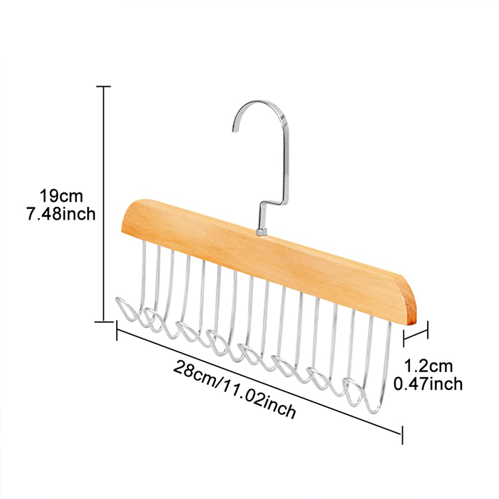 Wooden Hangers for Wooden Belt Hanger for Tie 8 Hooks Adjustable Closet Hanger Dimensions