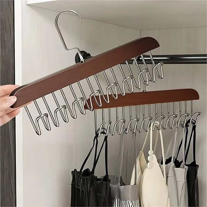 Wooden Hangers for Wooden Belt Hanger for Tie 8 Hooks Adjustable Closet Hanger versatile usage