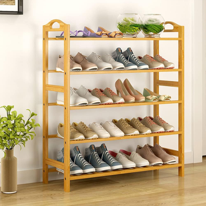 Wooden Shoe Rack Organizer Shelf Camping Portable Shelves Shoe Rack Large Capacity Durable