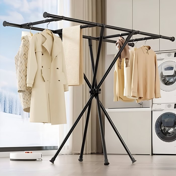 X-Shaped Folding Clothes Drying Rack