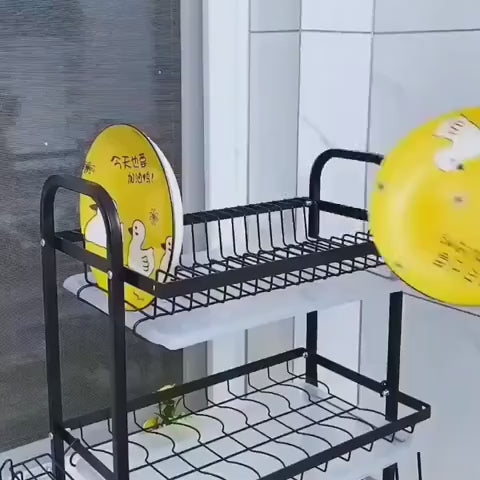 Stainless Steel Kitchen Dish Drying Rack with Drain Tray