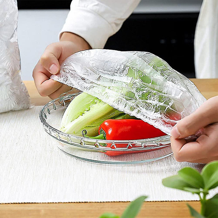 100 Pcs Fresh Keeping Disposable Cling Plastic Bags For Food Preservation easy food storage