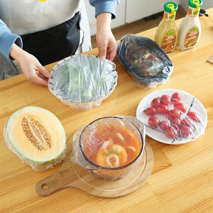 100 Pcs Fresh Keeping Disposable Cling Plastic Bags For Food Preservation easy to use