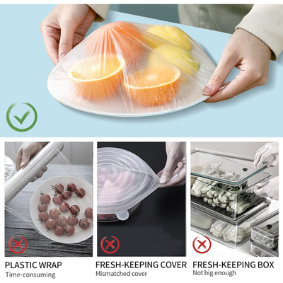100 Pcs Fresh Keeping Disposable Cling Plastic Bags For Food Preservation pack Fresh keeping box
